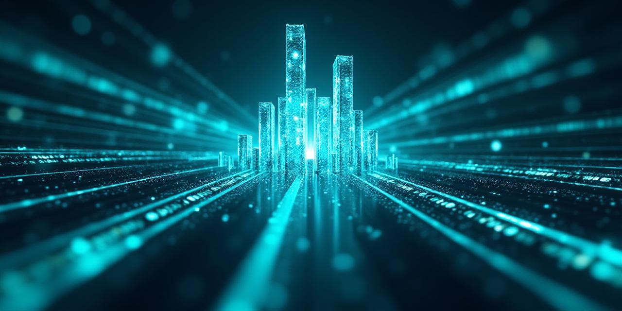 Abstract representation of data flowing into a predictive crystalline structure