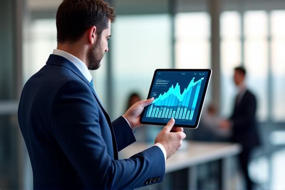 Professional data analyst reviewing AI generated sales reports